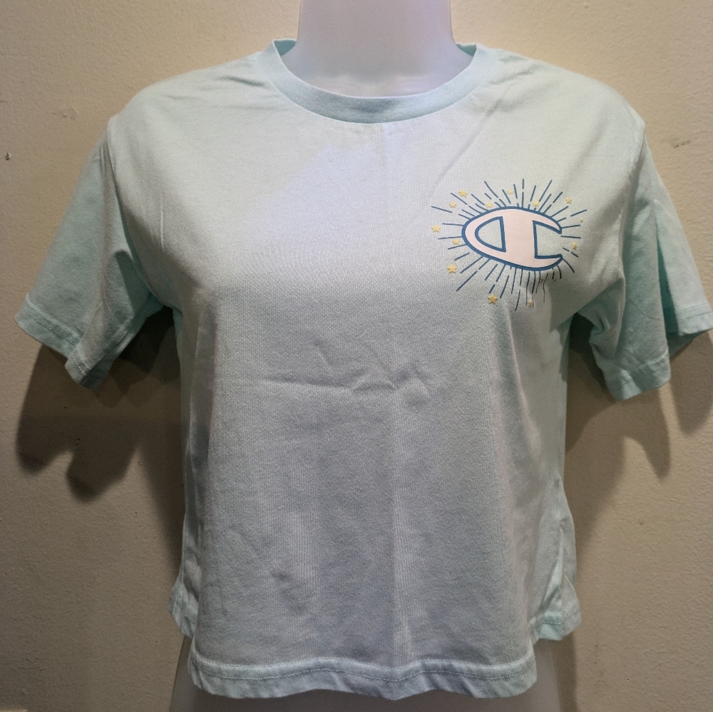 Champion Sky Blue Logo Tee Size Medium